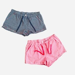 OLD NAVY ~ Black/White and Pink/White Gingham Pajama Shorts w/Cinch Tie Pockets